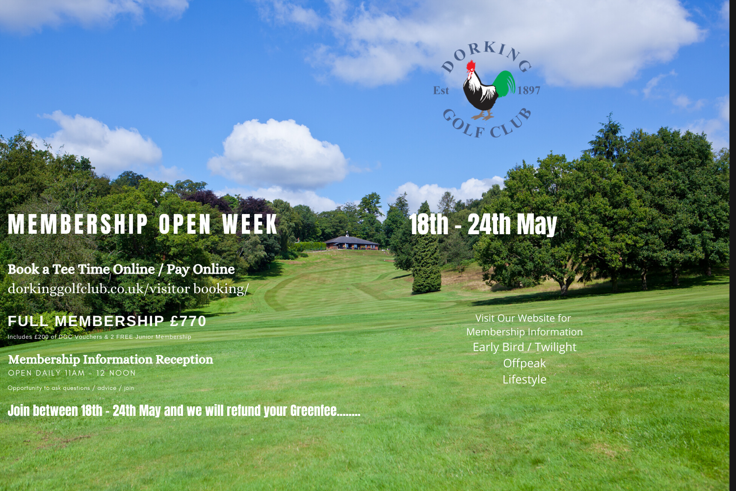 Functions and Weddings Dorking GC has a long history of being one of